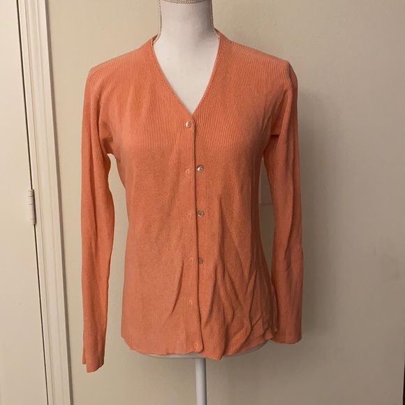 Linda Allard Ellen Tracy button down sweater - Picture 1 of 5